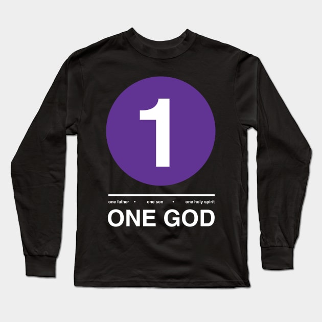 ONE GOD-PURPLE Long Sleeve T-Shirt by God Given apparel